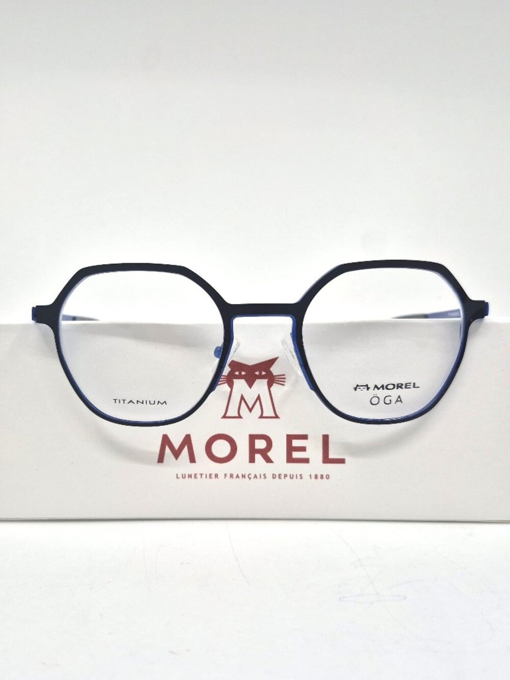 MOREL Oga 10197O NB10 49mm Black and Blue Titanium New Eyeglasses Made in France